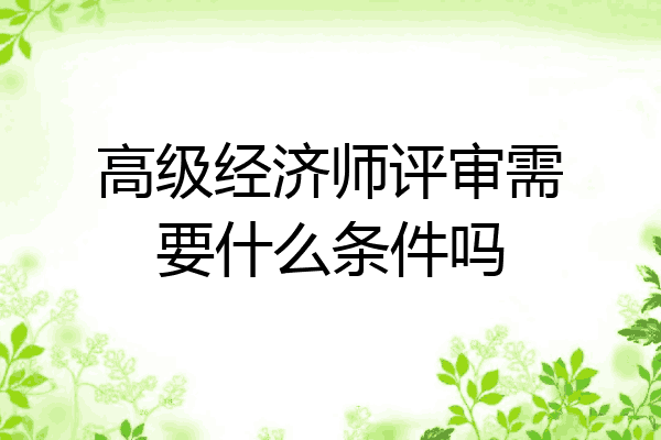 高级经济师评审需要什么条件吗