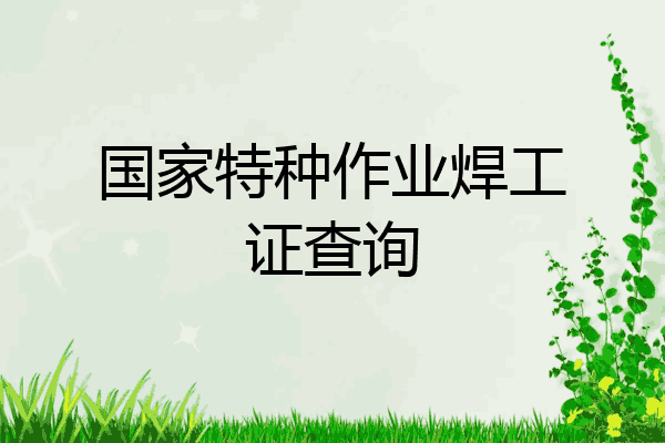 国家特种作业焊工证查询