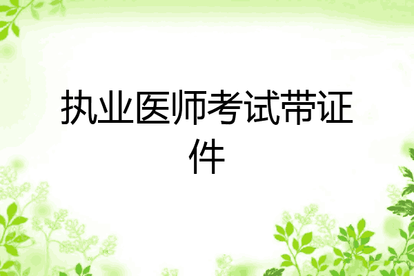 执业医师考试带证件