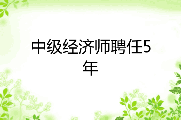 中级经济师聘任5年