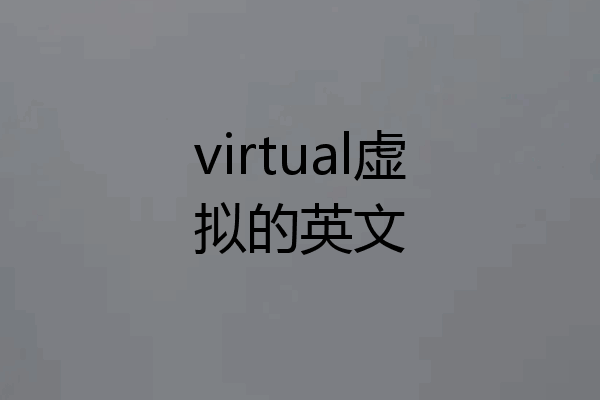 virtual虚拟的英文