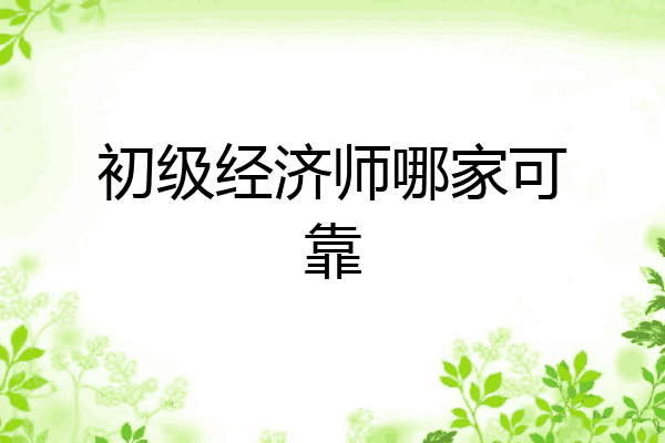 初级经济师哪家可靠