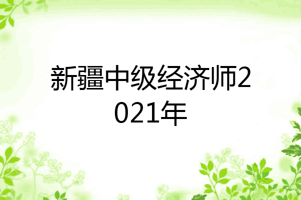 新疆中级经济师2021年