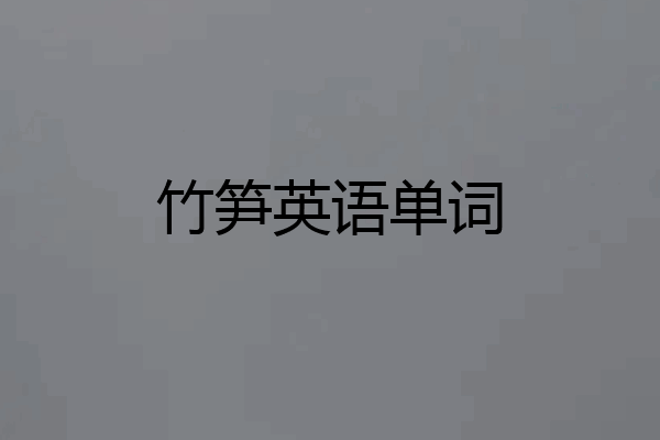 竹笋英语单词