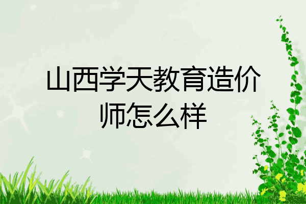 山西学天教育造价师怎么样