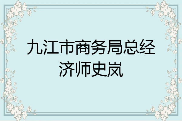九江市商务局总经济师史岚