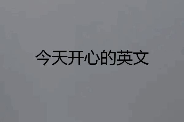 今天开心的英文