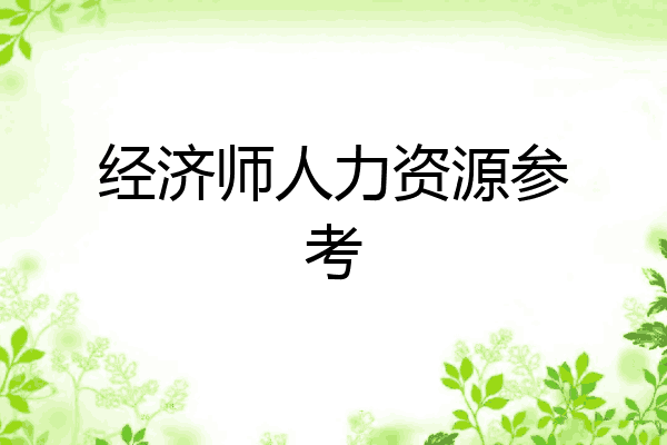 经济师人力资源参考