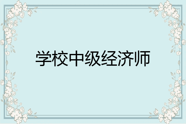 学校中级经济师