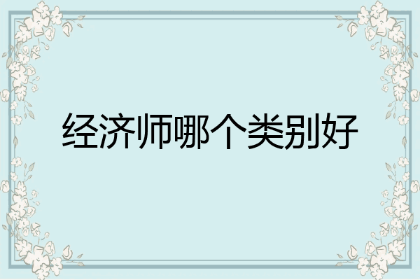 经济师哪个类别好