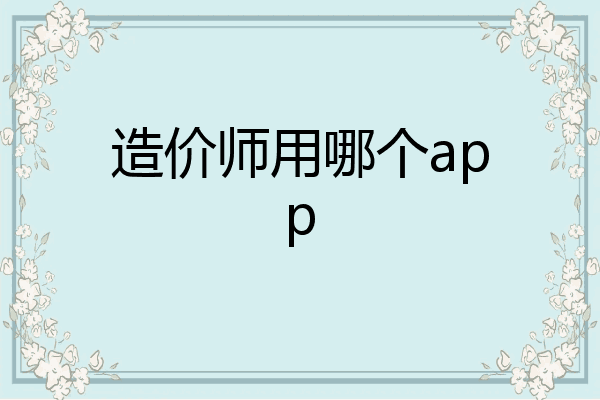 造价师用哪个app