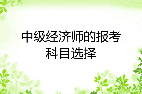 中级经济师的报考科目选择