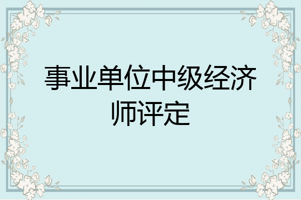 事业单位中级经济师评定
