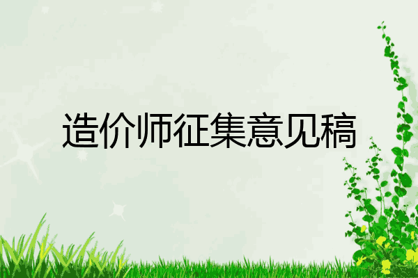 造价师征集意见稿