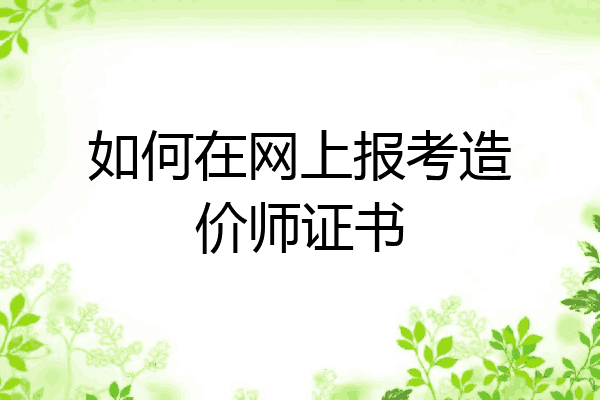 如何在网上报考造价师证书