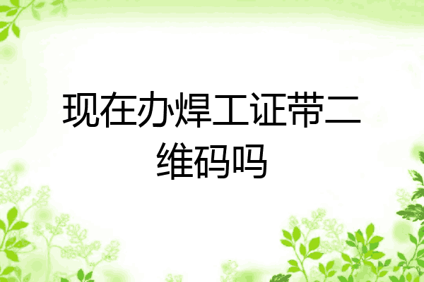 现在办焊工证带二维码吗