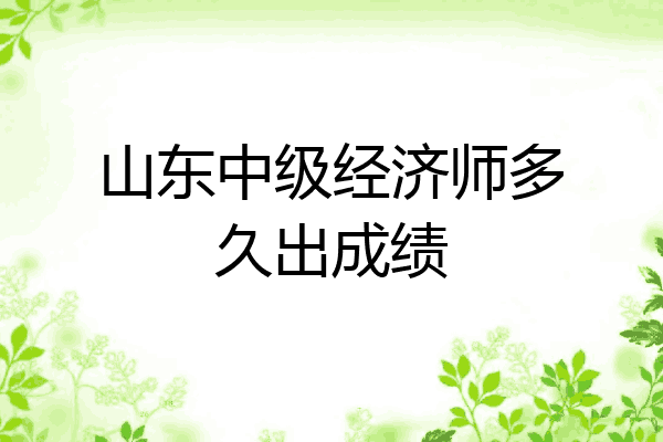 山东中级经济师多久出成绩