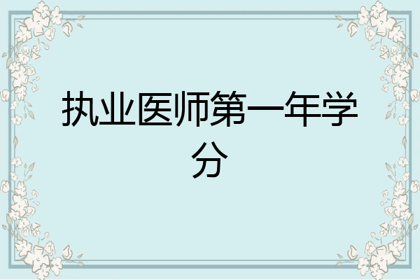 执业医师第一年学分