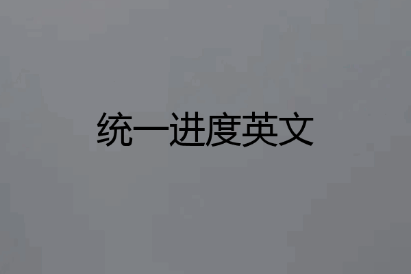 统一进度英文