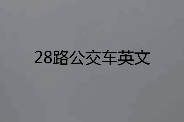 28路公交车英文