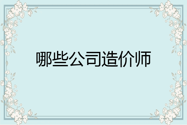 哪些公司造价师