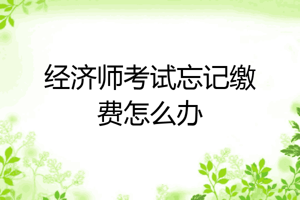 经济师考试忘记缴费怎么办