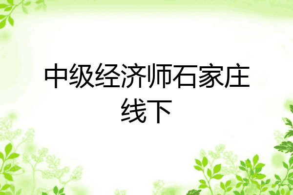 中级经济师石家庄线下