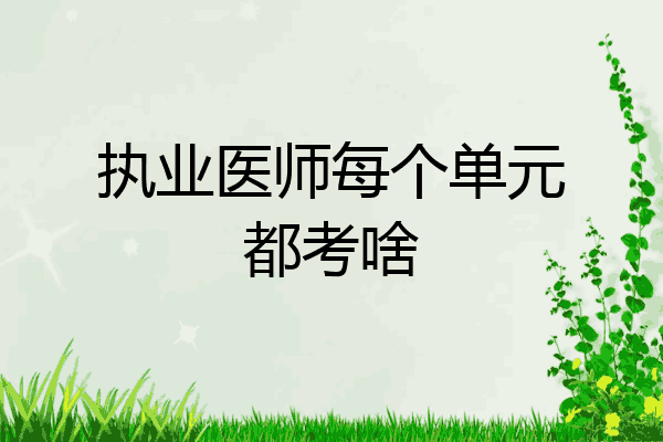 执业医师每个单元都考啥