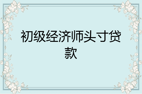 初级经济师头寸贷款