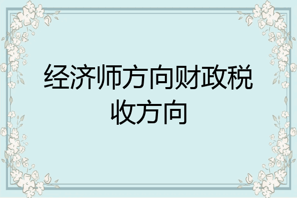 经济师方向财政税收方向