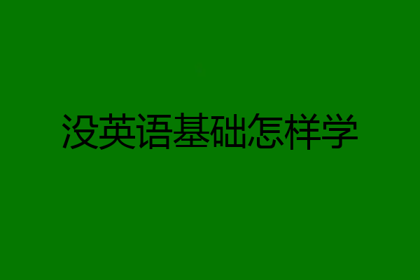 没英语基础怎样学
