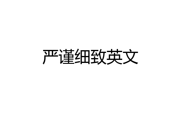 严谨细致英文