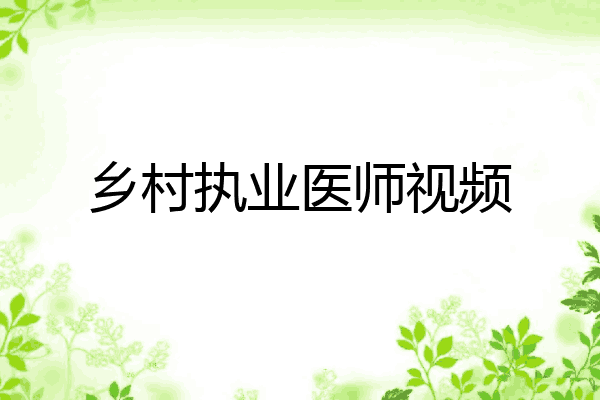 乡村执业医师视频