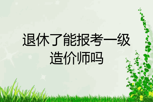 退休了能报考一级造价师吗