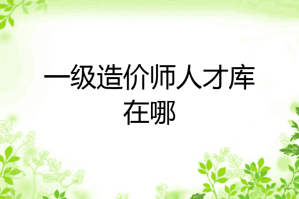 一级造价师人才库在哪