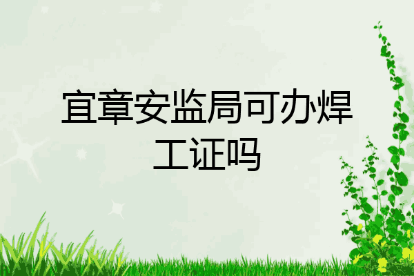 宜章安监局可办焊工证吗