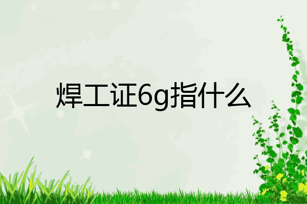 焊工证6g指什么