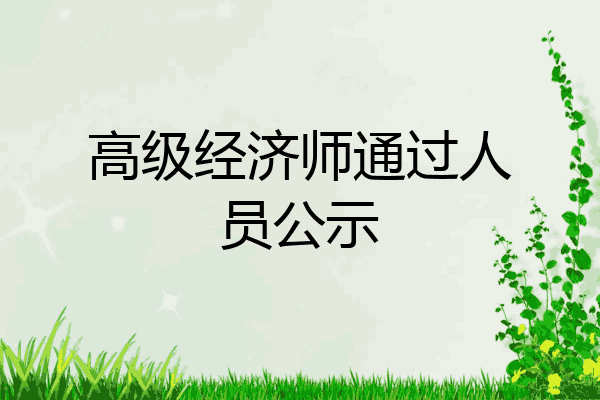 高级经济师通过人员公示
