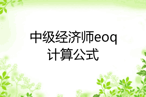 中级经济师eoq计算公式