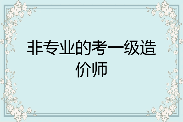 非专业的考一级造价师