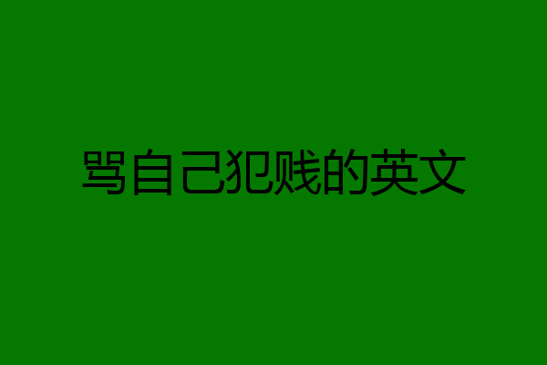骂自己犯贱的英文