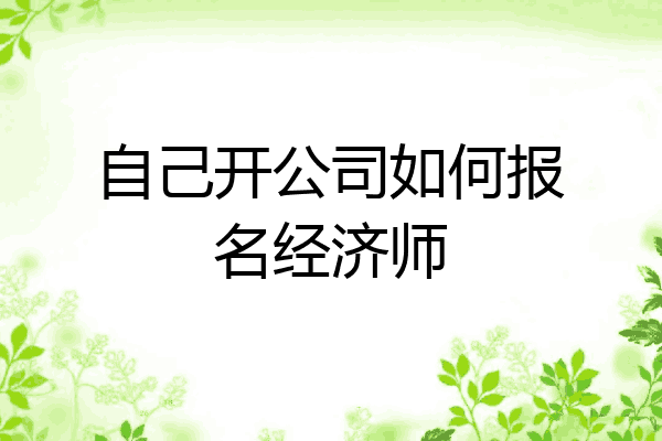 自己开公司如何报名经济师