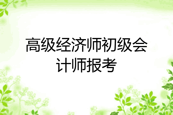 高级经济师初级会计师报考