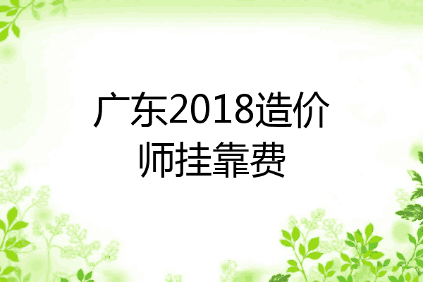 广东2018造价师挂靠费