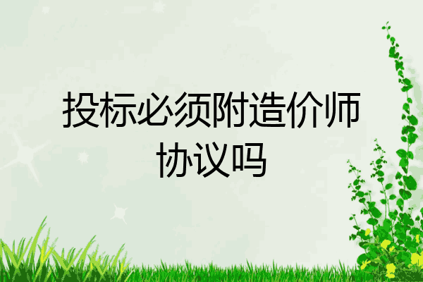 投标必须附造价师协议吗