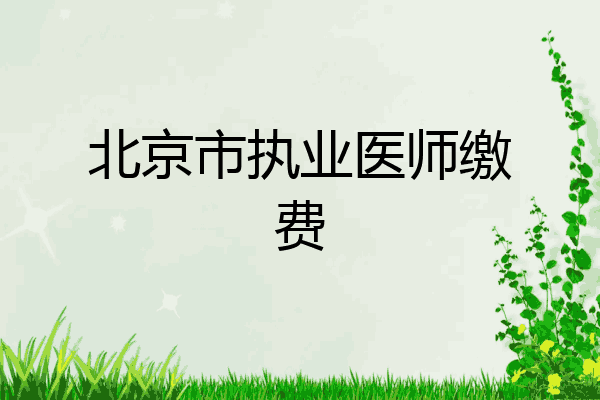 北京市执业医师缴费