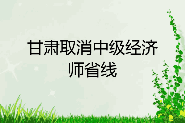 甘肃取消中级经济师省线