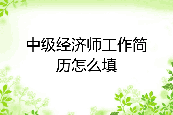 中级经济师工作简历怎么填