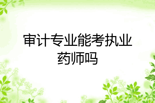 审计专业能考执业药师吗