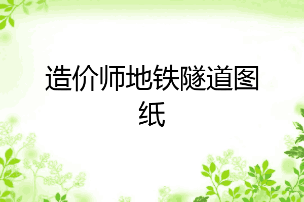 造价师地铁隧道图纸